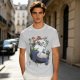 Olive green t-shirt with My Neighbor Totoro forest scene print
