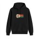 Black hoodie with retro flat earth eclipse graphic print