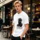 Olive t-shirt with black cat 'In My Defense I Was Under Catnip' print