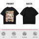 Olive T-Shirt with 9 Grid Cute Cat Illustrations Print