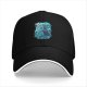 Black Baseball Cap With Turquoise Ancient Wise Man Face Art Print