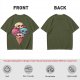 Olive T-Shirt With Skull Ice Cream Cone Graphic