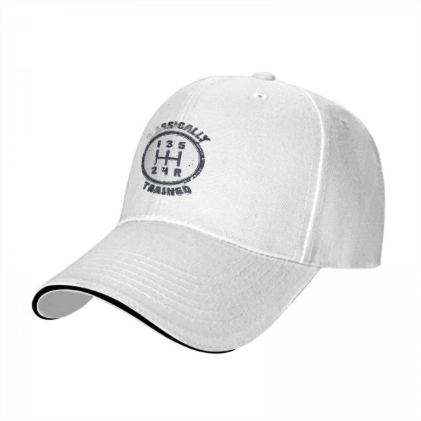 Black Baseball Cap With Manual Transmission Gear Shift Rally Trained Print