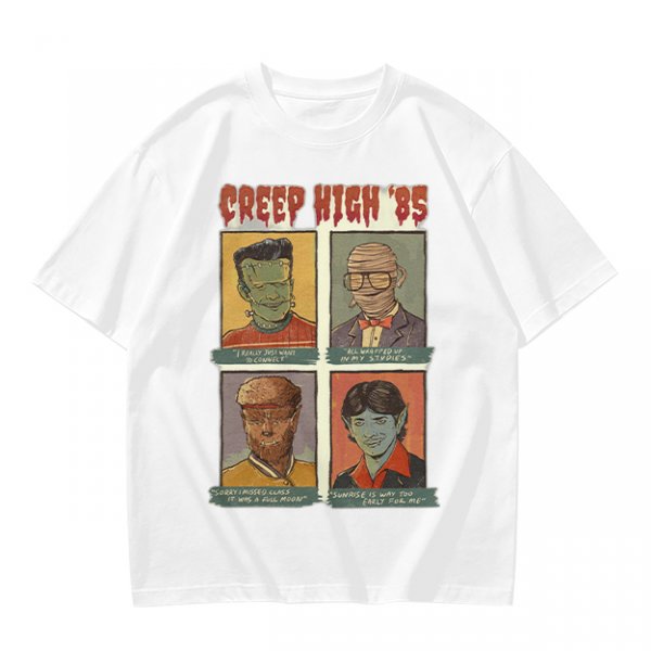 Creep High '85 Monster Characters Graphic T-Shirt