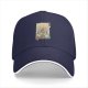 Black Baseball Cap with Japanese Style Mountain Figure Art Print
