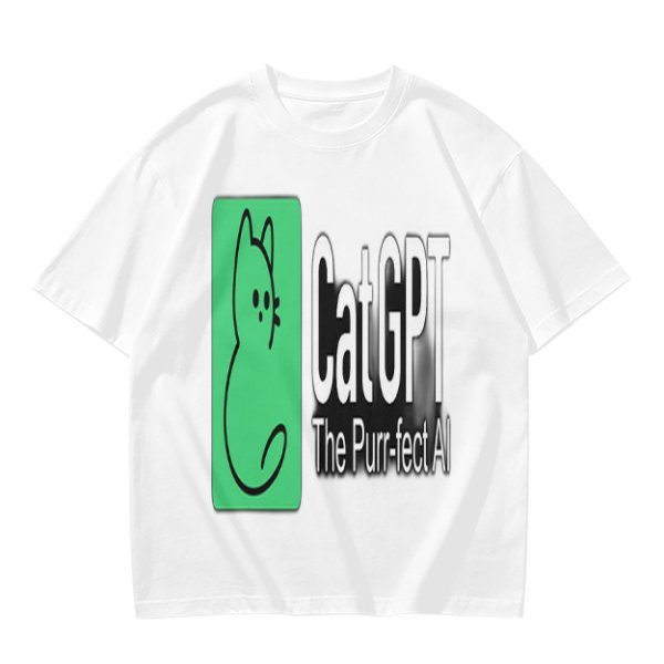Olive Green CatGPT The Purr-fect AI Graphic T-Shirt