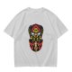Olive T-Shirt with Tribal Warrior Mask and Horse Graphic Print