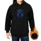 Black Hoodie With Grim Reaper Blue Graphic Print