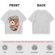 Olive t-shirt with spooky skull bubble tea graphic and Japanese text