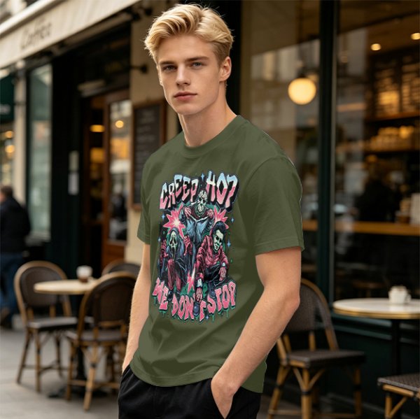 Creep Hop We Don't Stop Horror Character Graphic T-Shirt