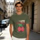 Olive Graphic T-Shirt With I HATE mood swings Cherry Print