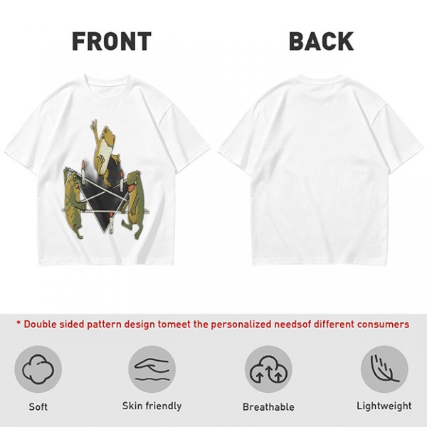 Olive T-Shirt With Frog Pentagram Ritual Graphic Print