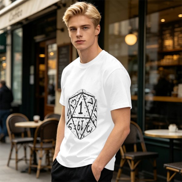 Olive T-Shirt With D20 Nat 1 Critical Fail Print
