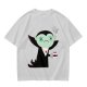 Olive T-Shirt With Tired Vampire Holding Bat Mug Graphic