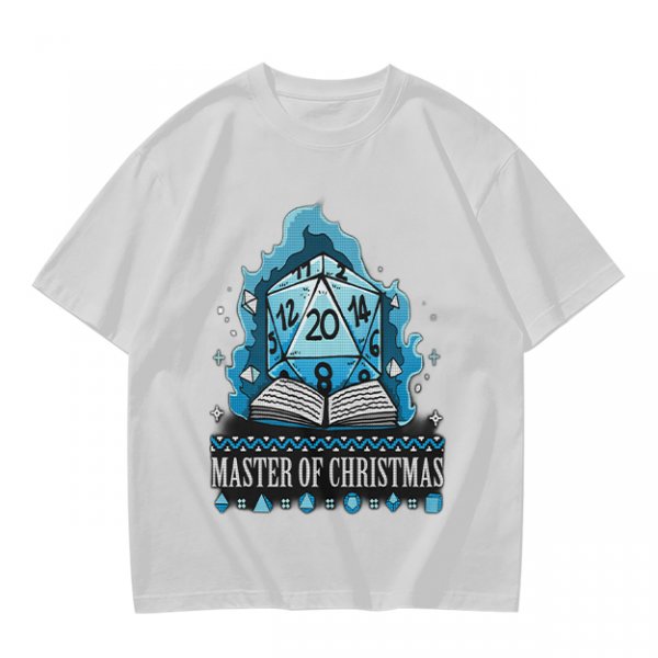 Master of Christmas D20 Dice T-Shirt for RPG Fans