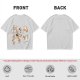 Olive T-Shirt With Playful Orange Kitten Illustrations