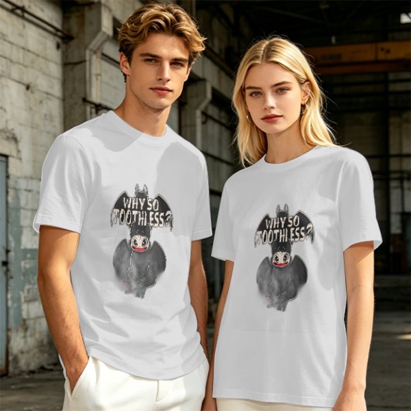 Olive T-Shirt With Why So Toothless? Batman Dragon Print