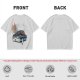 Olive Green Graphic T-Shirt with Classic Dark Car and Orange Text Print