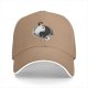 Black Baseball Cap With Yin Yang Cats Graphic Design