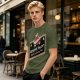 Olive green t-shirt with sarcasm genuine talent unfiltered mocking beer print