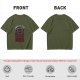 Olive t-shirt with 'Praise the Dark Lord' and dark cat graphic