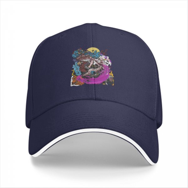Black Baseball Cap With Colorful Abstract Fantasy Art Print