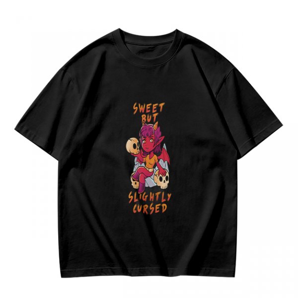 Sweet But Slightly Cursed Devil Girl Graphic T-Shirt