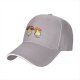 Black Baseball Cap With Cartoon Grumpy Mushroom Characters Print
