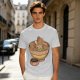 Olive Green T-Shirt With Capybara Ramen Bowl Print