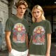 Olive T-Shirt With Stained Glass Style Praise The Sun Knight Print
