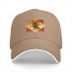 Black Baseball Cap With Fiery Warrior Silhouette Graphic