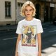 Olive T-shirt with Nunchuck Nun Action Graphic Print