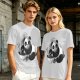 Olive T-Shirt With Panda Eating Ramen Graphic Print