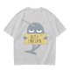 Olive T-Shirt With Grumpy Narwhal Holding Not A Unicorn Sign