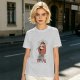 Olive graphic t-shirt with sloth holding knife and 'I'm calm but don't try me' text