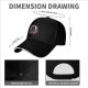Black baseball cap with pink moon and princess silhouette graphic