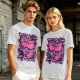 Olive T-shirt with playful bear-fruit graphic print