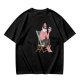 Olive T-Shirt With Relaxed Bearded Man Holding Skull Cup Print
