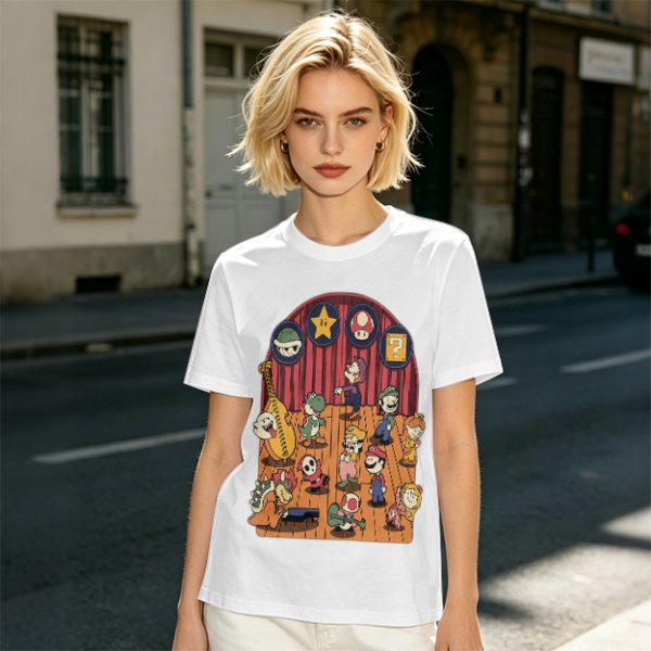 Nintendo Mario Characters Band Stage Graphic T-Shirt