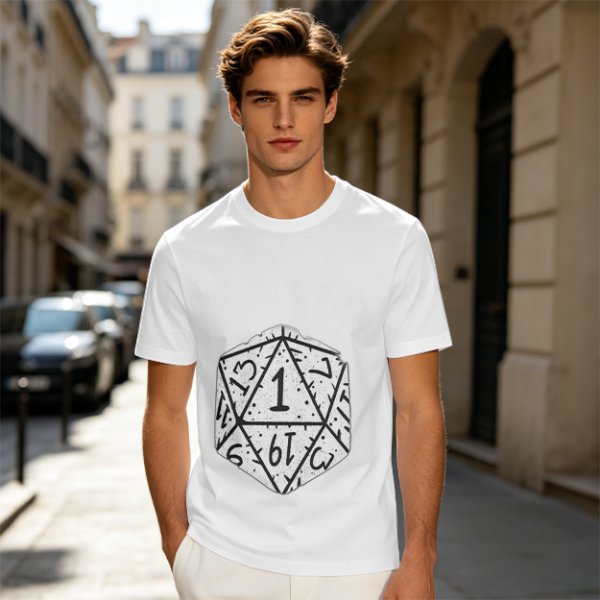 Olive T-Shirt With D20 Nat 1 Critical Fail Print