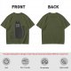 Oversized Olive T-Shirt With Cute Black Cat Graphic Print