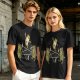Olive T-Shirt With Frog Pentagram Ritual Graphic Print