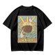 Oversized Dark Green T-Shirt With The Coffee Tarot Card Style Print