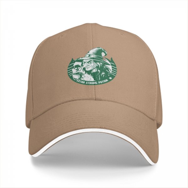 Black baseball cap with witch extra strong potion graphic
