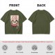 Olive T-Shirt With Cute Ramen Cat Bowl Graphic Print