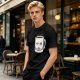 Oversized Army Green T-Shirt With Tired Coffee Mug Graphic