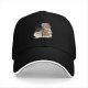 Black baseball cap with owl coffee and books graphic