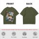 Olive T-Shirt With Pirate Squad Skull Character Print