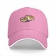 Black baseball cap with cute kawaii ramen bowls graphic