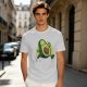 Olive Green T-Shirt with Cute Running Avocado Graphic